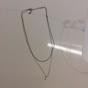 Double Tier Silver Necklace